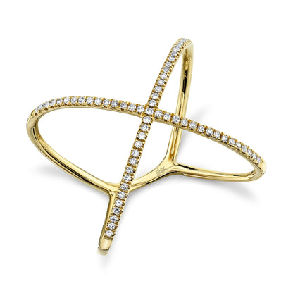 0.18CT 14K Y/G DIAMOND LADY'S "X" RING