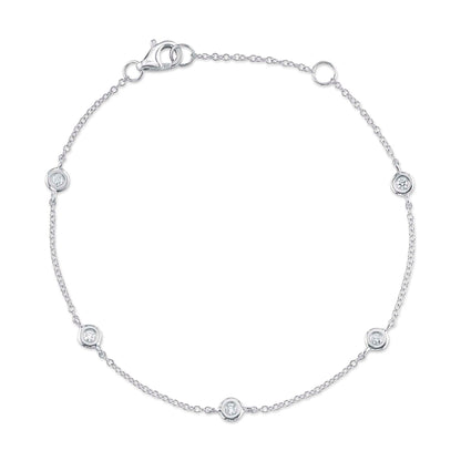 0.13CT 14K W/G 7" DIAMONDS BY THE YARD BRACELET