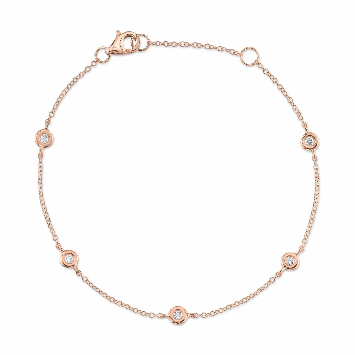 0.13CT 14K R/G 7" DIAMONDS BY THE YARD BRACELET