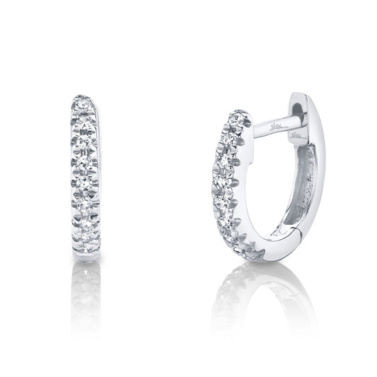0.04CT 14K W/G DIAMOND MINI HUGGIE EARRING