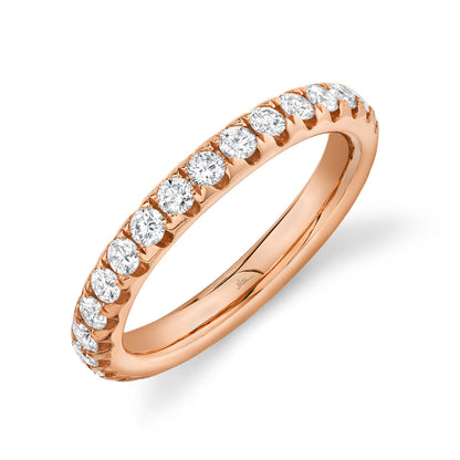 0.99CT 14K R/G DIAMOND ETERNITY BAND SZ 4.5