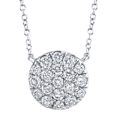 0.43CT 14K W/G DIAMOND PAVE CIRCLE NECKLACE