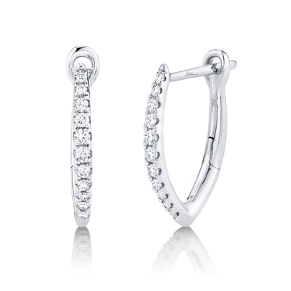 0.15CT 14K W/G DIAMOND HOOP EARRING
