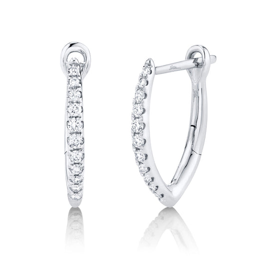0.15CT 14K W/G DIAMOND HOOP EARRING