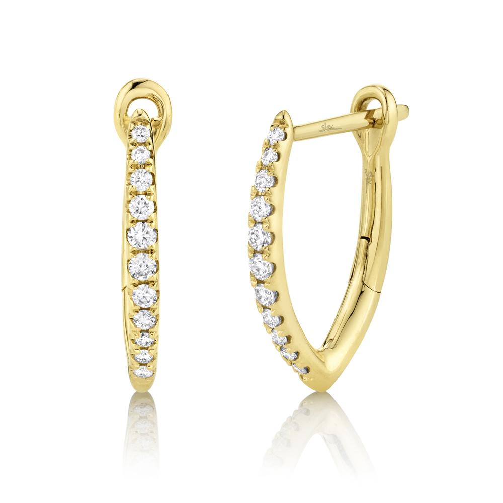 Marquise 0.15 Ct. Huggie Hoop Earrings