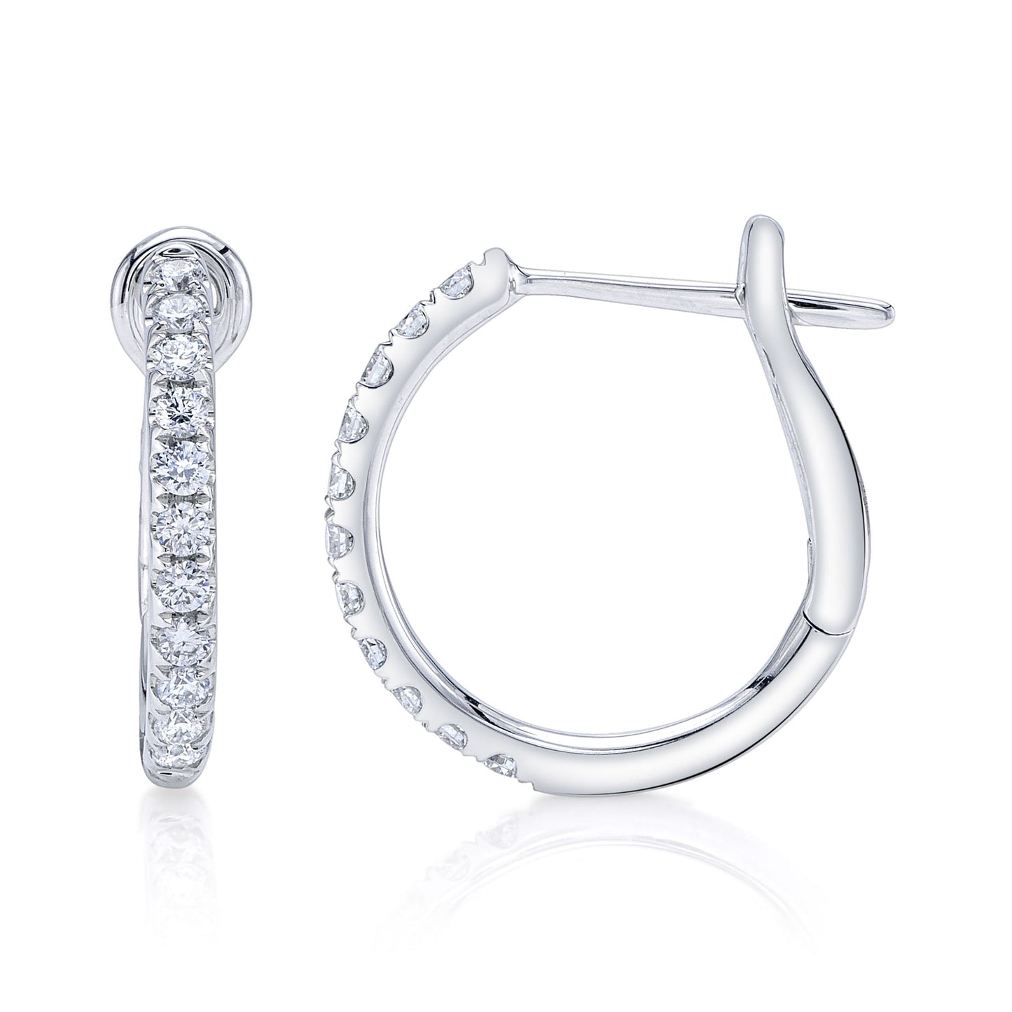 0.26CT 14K W/G DIAMOND HOOP EARRING