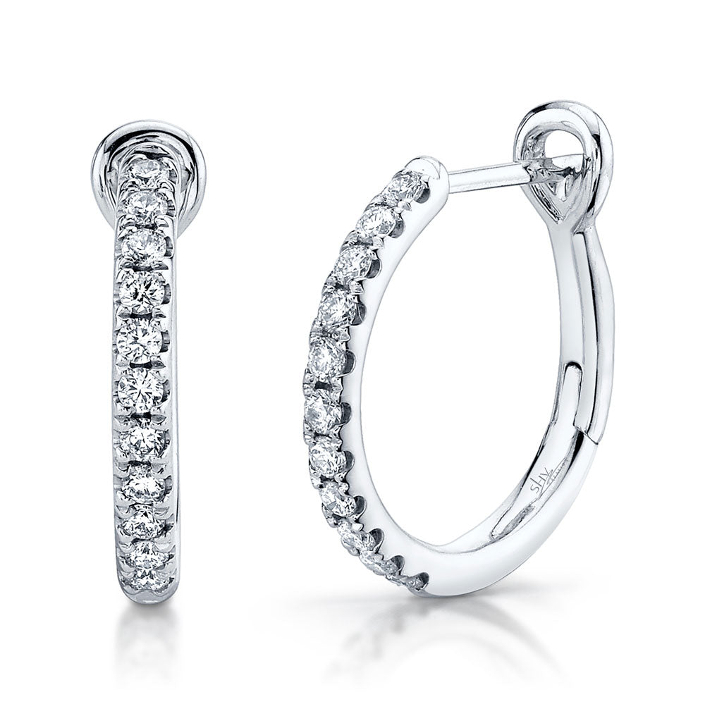0.26CT 14K W/G DIAMOND HOOP EARRING