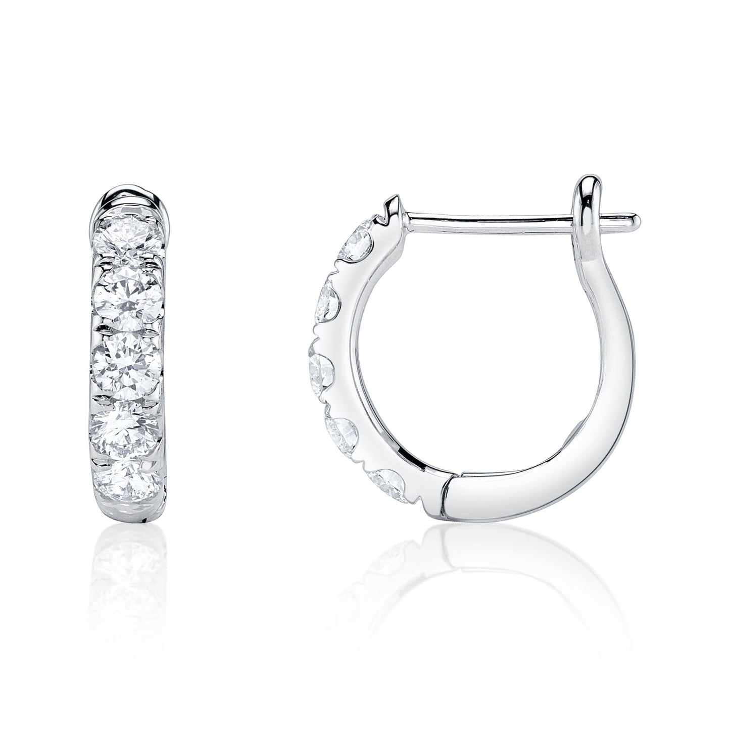 0.81CT 14K W/G DIAMOND HUGGIE EARRING