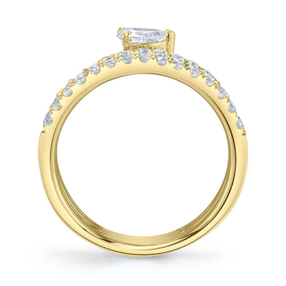 1.28CT 14K Y/G DIAMOND PEAR RING