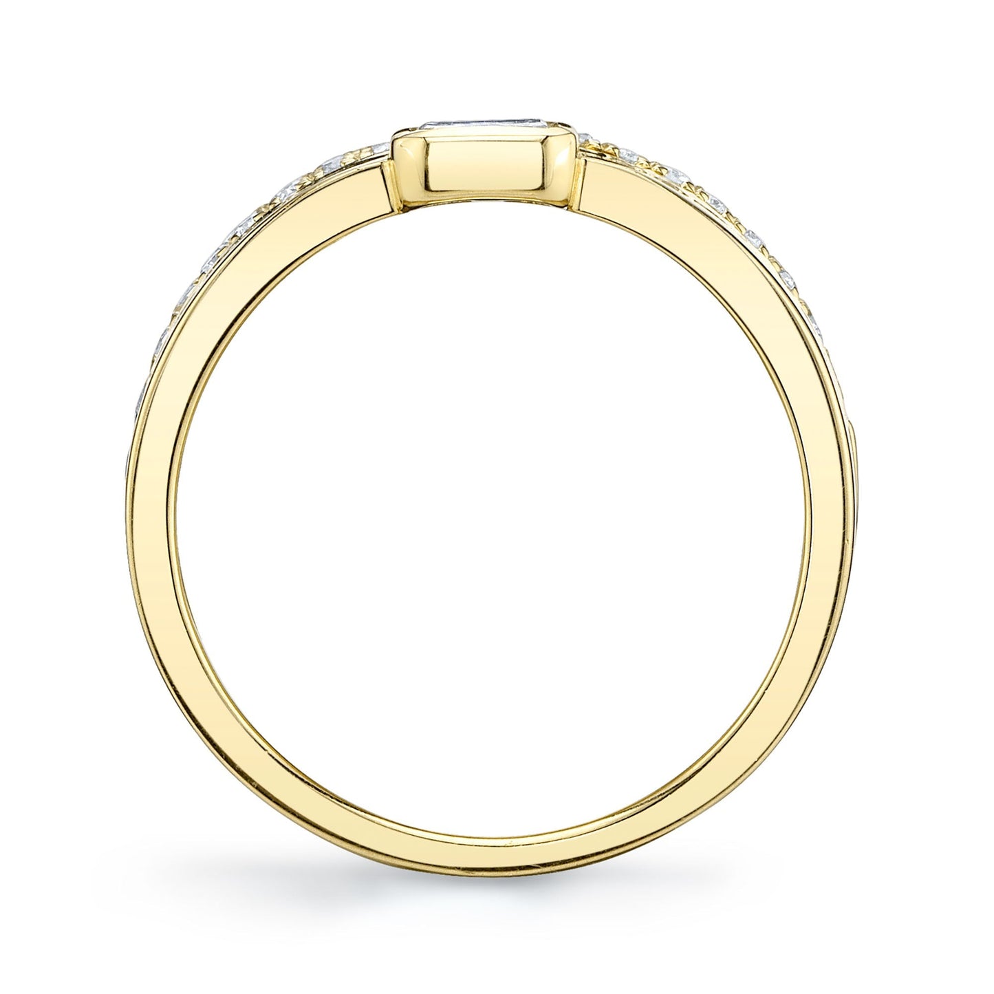 0.39CT 14K Y/G DIAMOND EMERALD BEZEL BAND