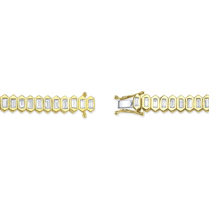 3.25CT 14K Y/G DIAMOND BAGUETTE BEZEL TENNIS BRACELET