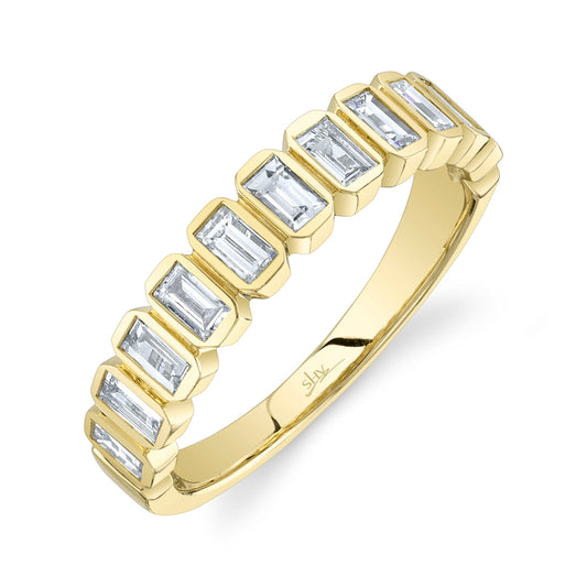 0.78CT 14K Y/G DIAMOND BAGUETTE BEZEL BAND