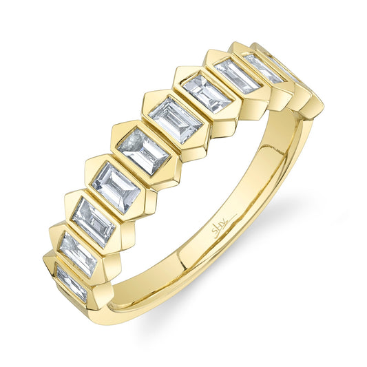 0.75CT 14K Y/G DIAMOND BAGUETTE BEZEL BAND