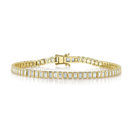 3.57CT DIAMOND BAGUETTE BEZEL TENNIS BRACELET