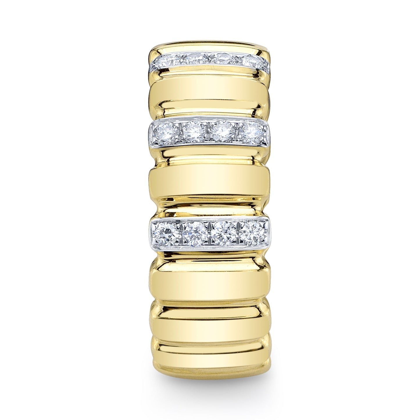 0.32CT 14K Y/G DIAMOND RIBBED RING