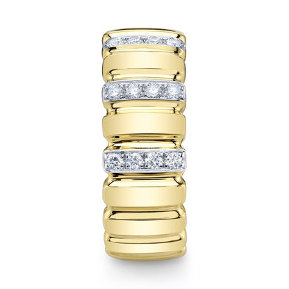 0.32CT 14K Y/G DIAMOND RIBBED RING