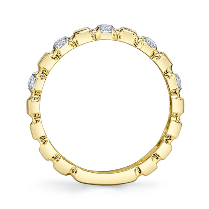 0.32CT 14K Y/G DIAMOND RIBBED RING