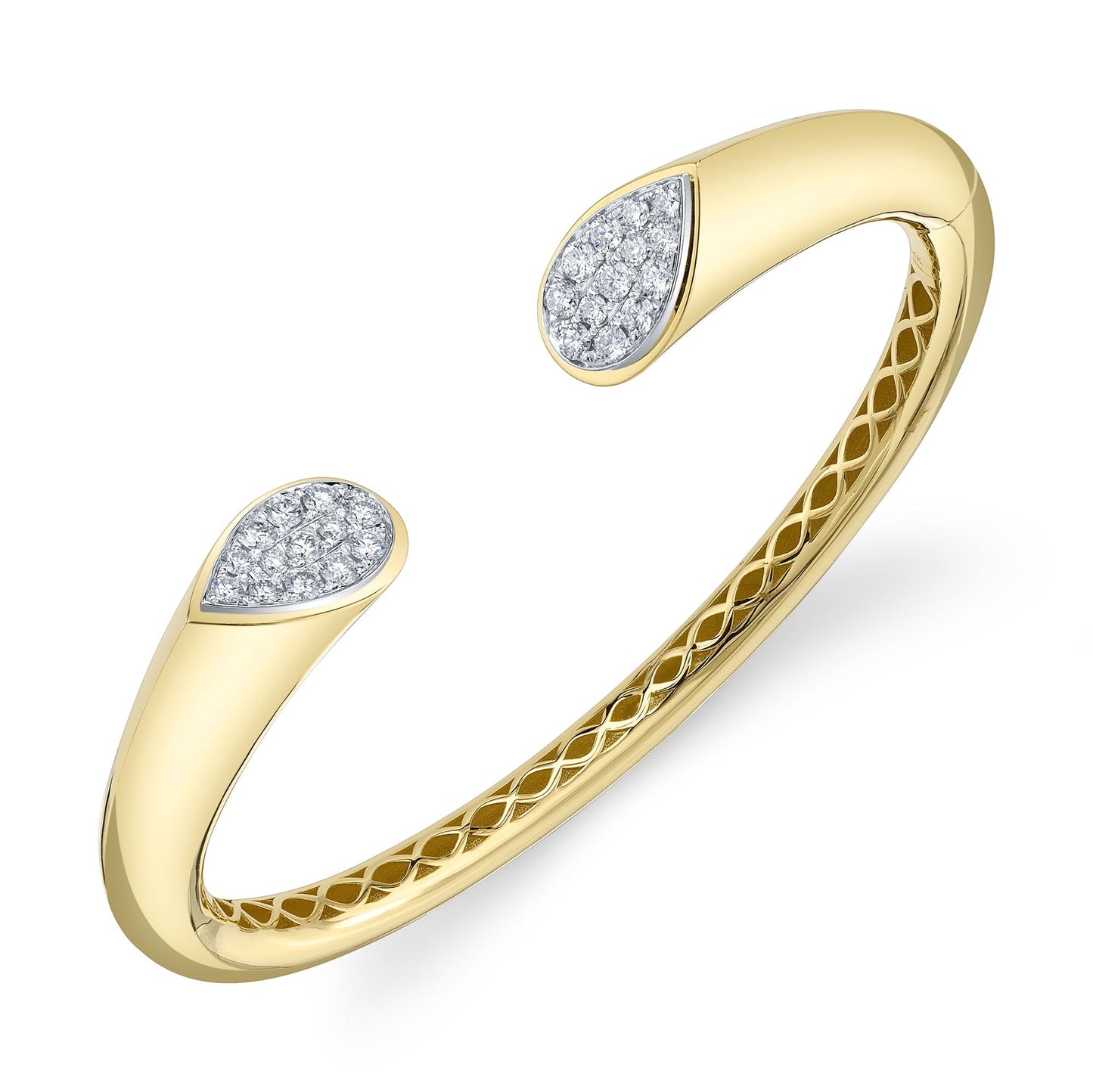 0.88CT 14K2T Y/W DIAMOND PAVE BANGLE