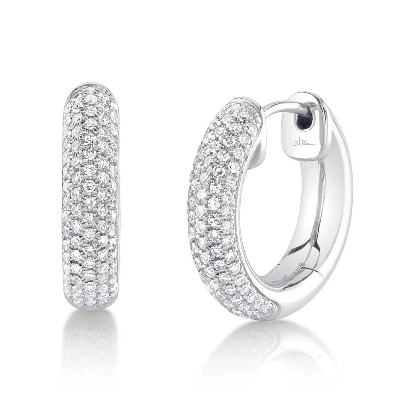 0.40CT 14K W/G DIAMOND PAVE HOOP EARRING