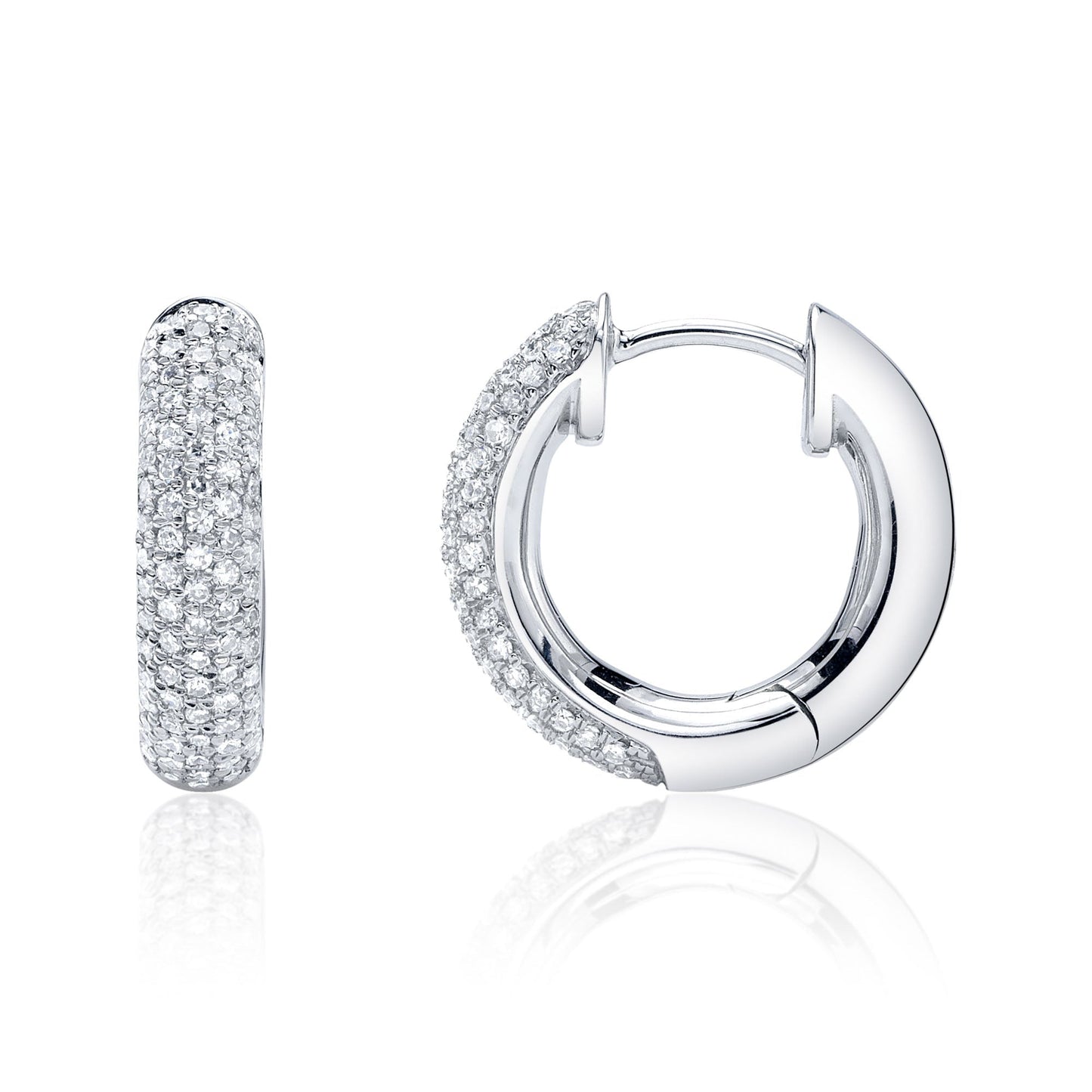 0.40CT 14K W/G DIAMOND PAVE HOOP EARRING