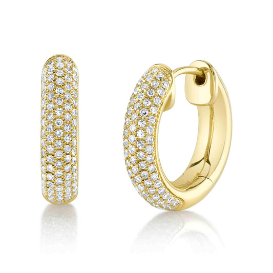 0.40CT 14K Y/G DIAMOND PAVE HOOP EARRING