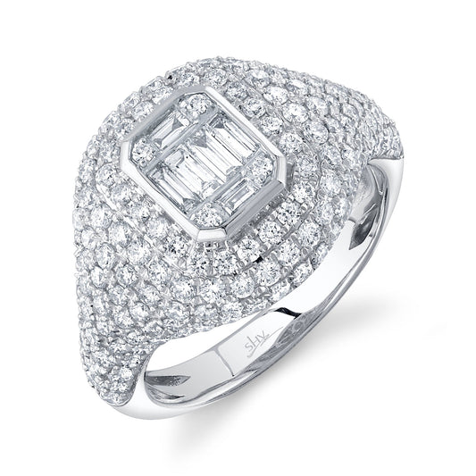 1.85CT DIAMOND BAGUETTE SIGNET RING