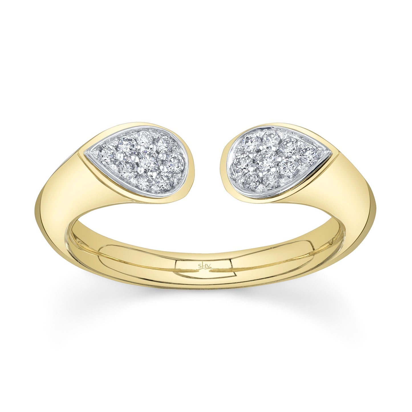 0.19CT 14K2T Y/W DIAMOND PAVE RING
