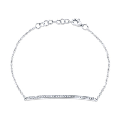 0.17CT 14K W/G DIAMOND BAR BRACELET