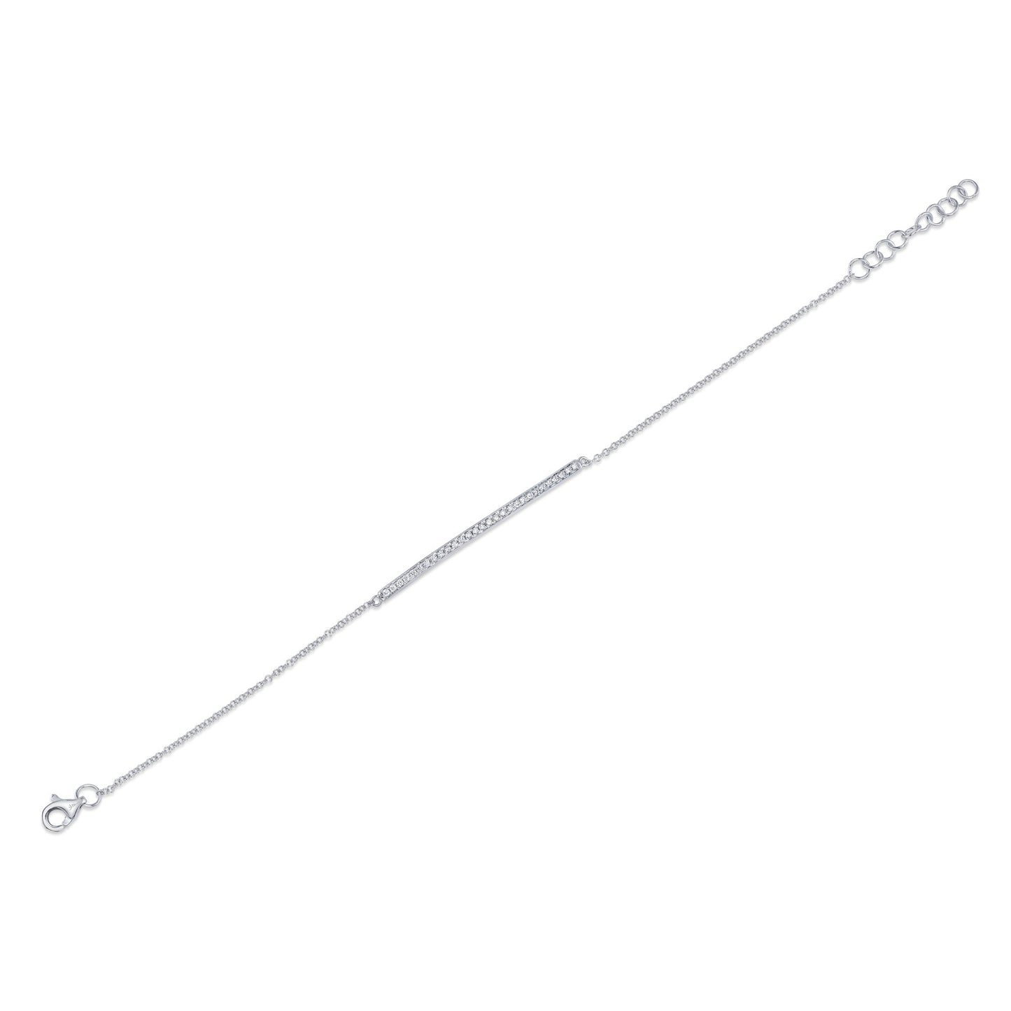 0.17CT 14K W/G DIAMOND BAR BRACELET