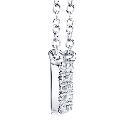 0.25CT 14K W/G DIAMOND PAVE BAR NECKLACE
