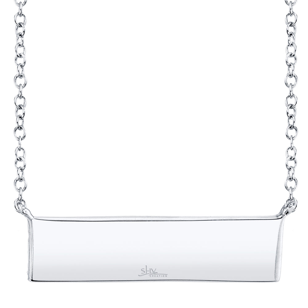 0.25CT 14K W/G DIAMOND PAVE BAR NECKLACE