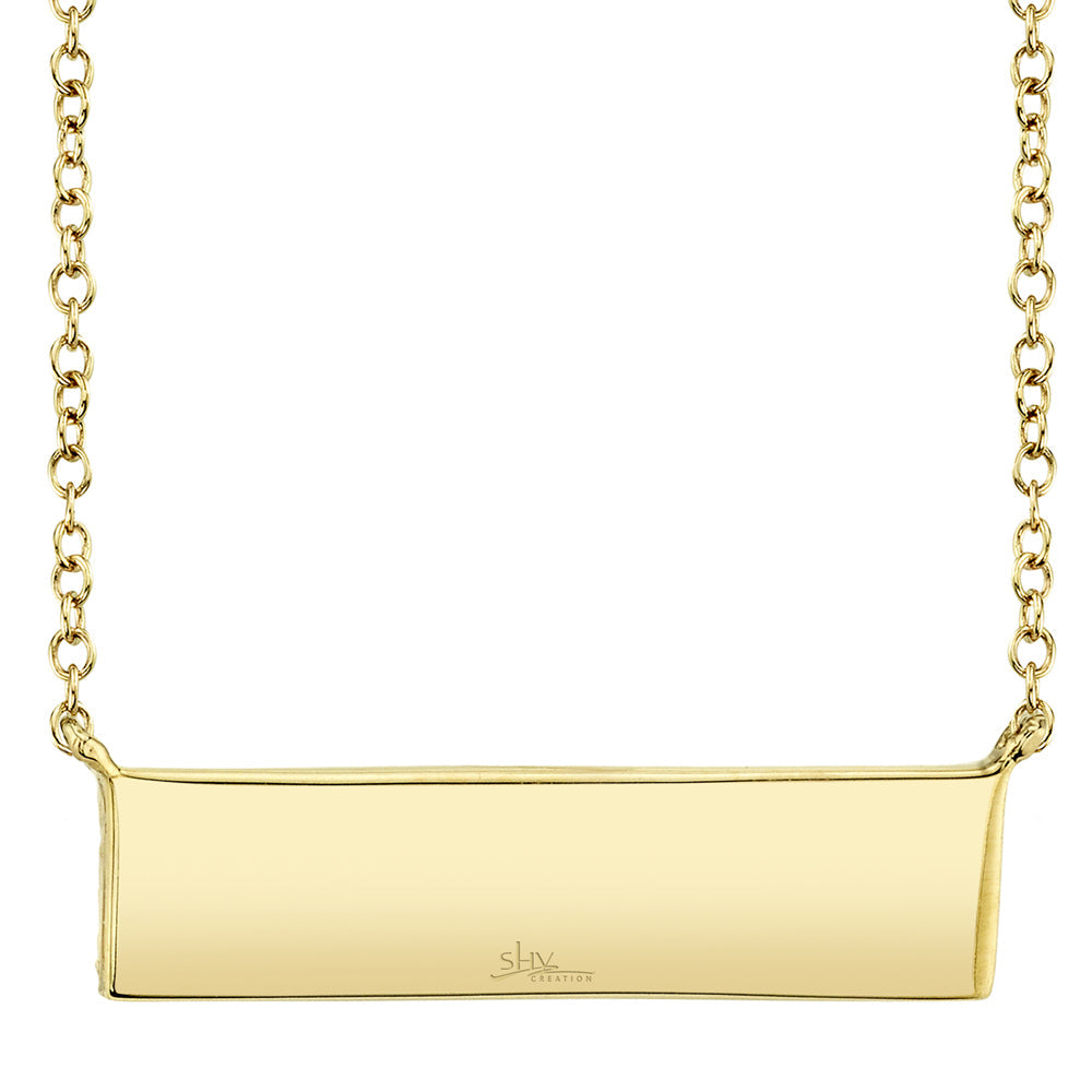 0.25CT 14K Y/G DIAMOND PAVE BAR NECKLACE