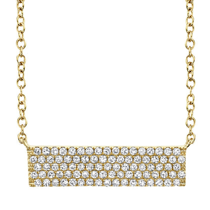 0.25CT 14K Y/G DIAMOND PAVE BAR NECKLACE
