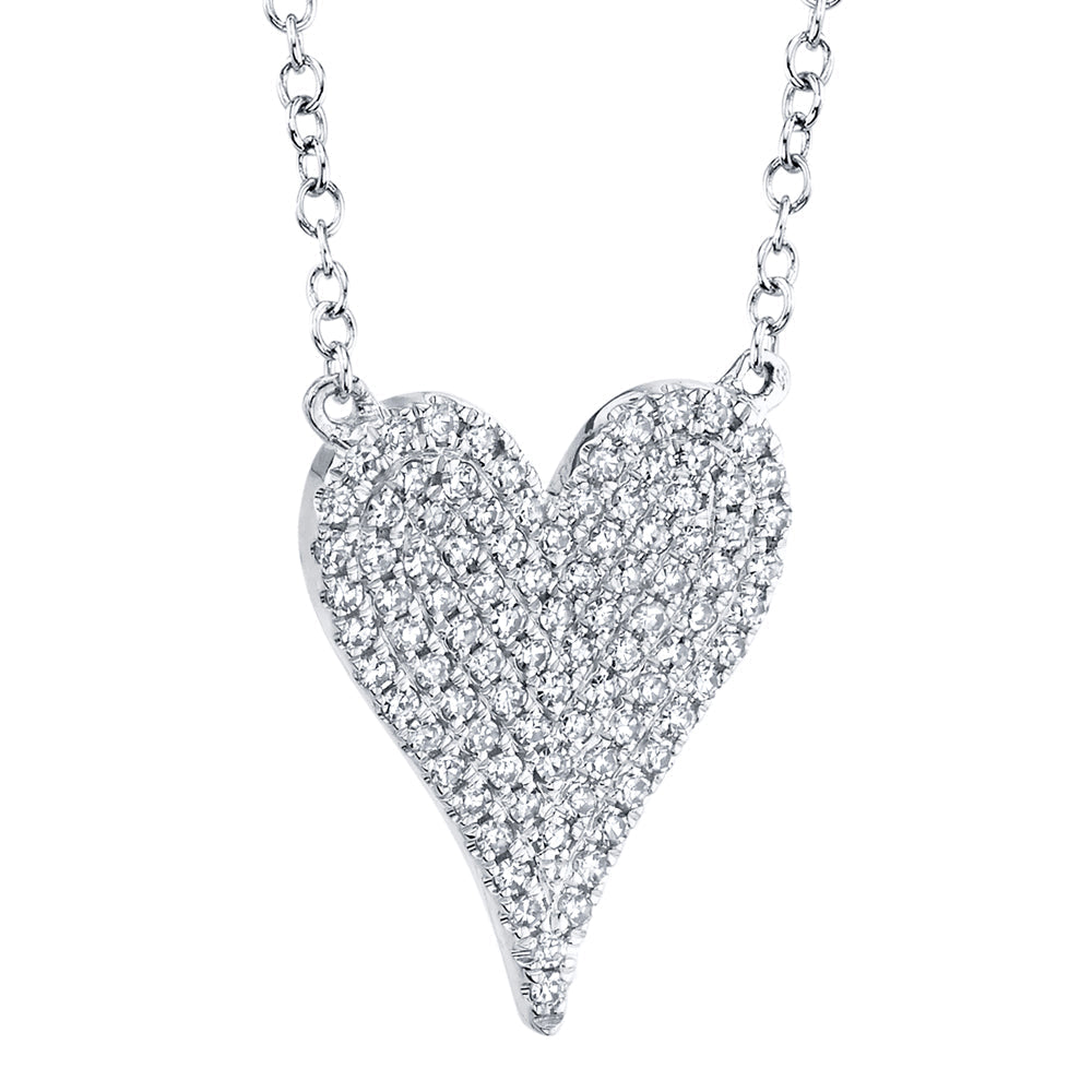 Amor 0.21 Ct Diamond Pave Heart Pendant Necklace