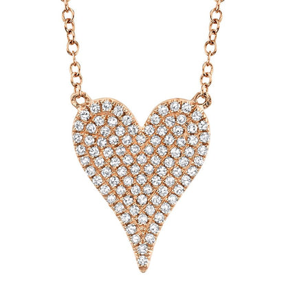 Amor 0.21 Ct Diamond Pave Heart Pendant Necklace