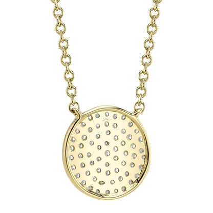 0.15CT 14K Y/G DIAMOND PAVE CIRCLE NECKLACE