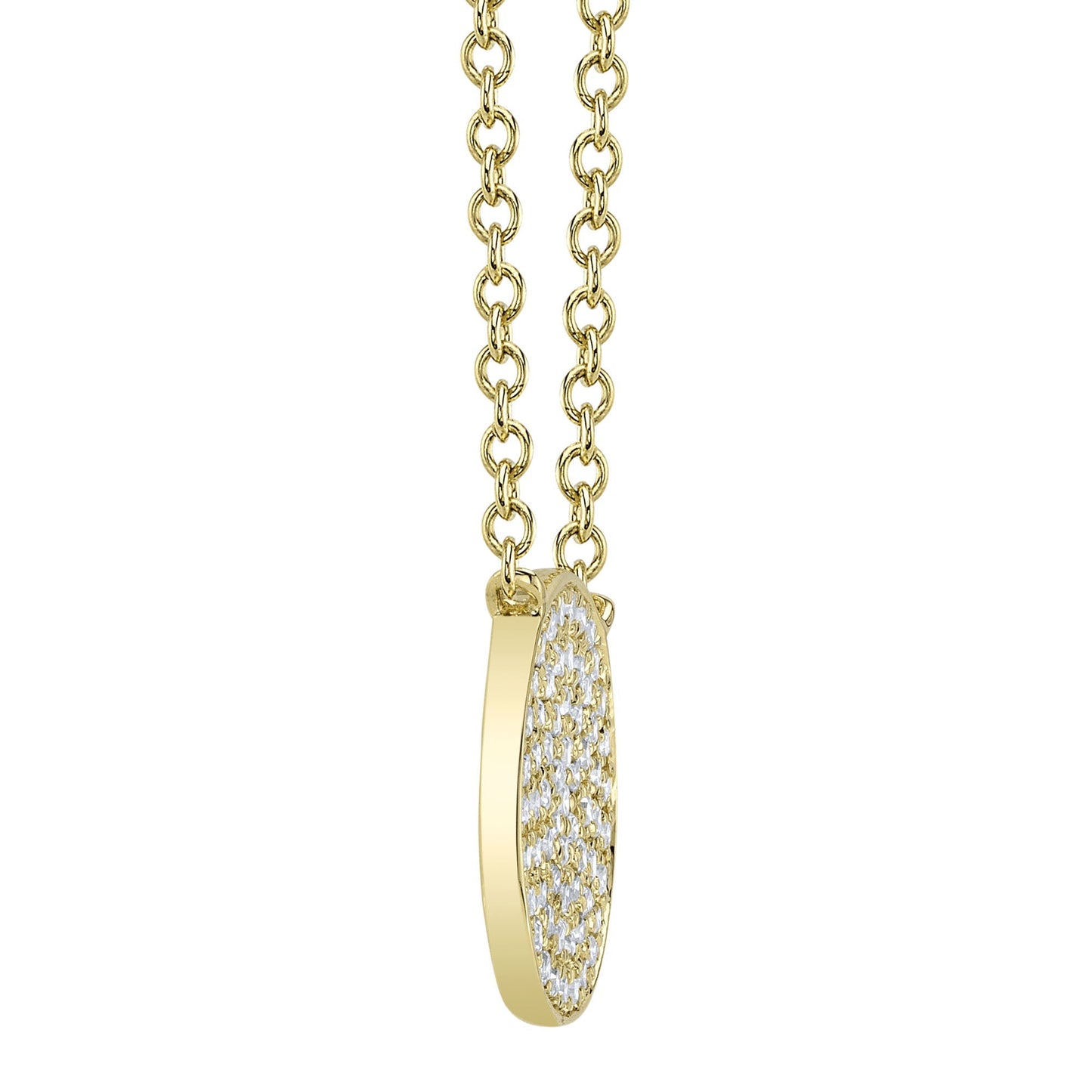 0.15CT 14K Y/G DIAMOND PAVE CIRCLE NECKLACE