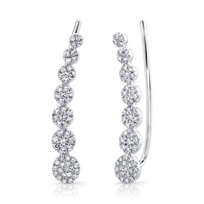0.25CT 14K W/G DIAMOND EAR CRAWLER EARRING
