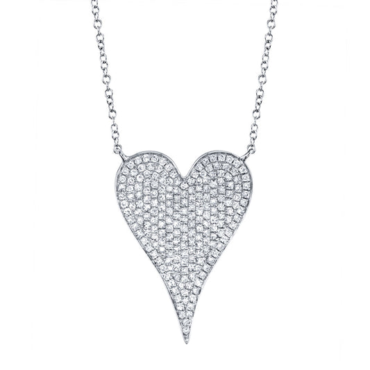 0.43CT 14K W/G DIAMOND PAVE HEART NECKLACE