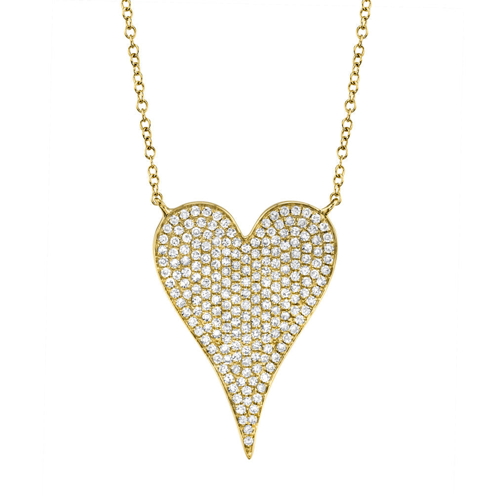 0.43CT 14K Y/G DIAMOND PAVE HEART NECKLACE