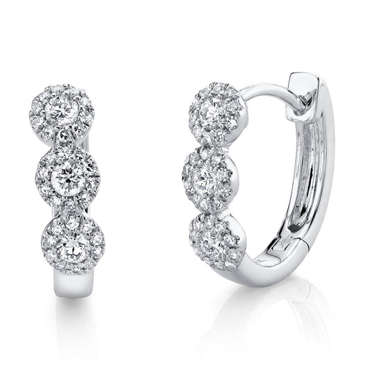 0.37CT 14K W/G DIAMOND HUGGIE EARRING