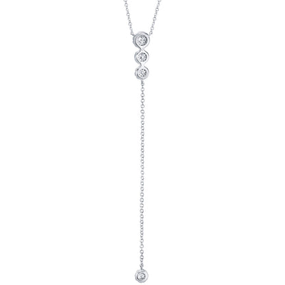 0.29CT 14K W/G DIAMOND LARIAT NECKLACE