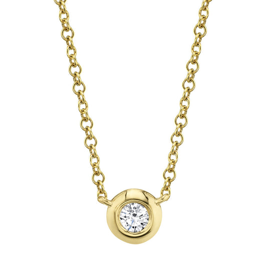 0.05CT 14K Y/G DIAMOND BEZEL NECKLACE