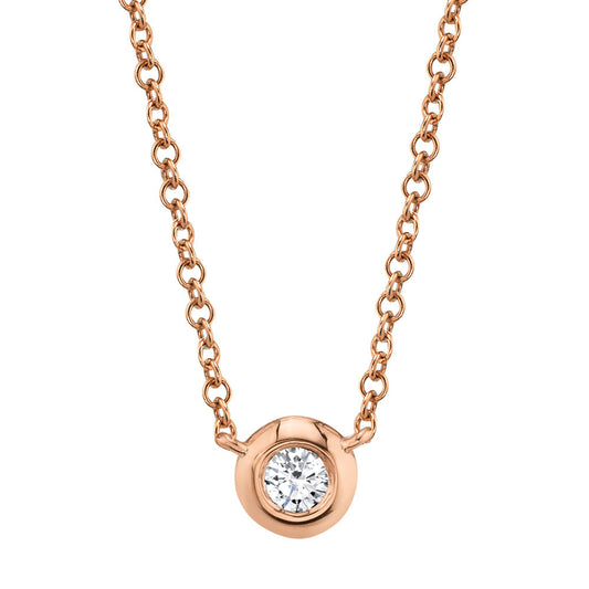 0.05CT 14K R/G DIAMOND BEZEL NECKLACE