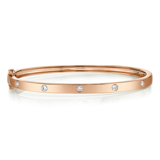 0.38CT 14K R/G DIAMOND BANGLE