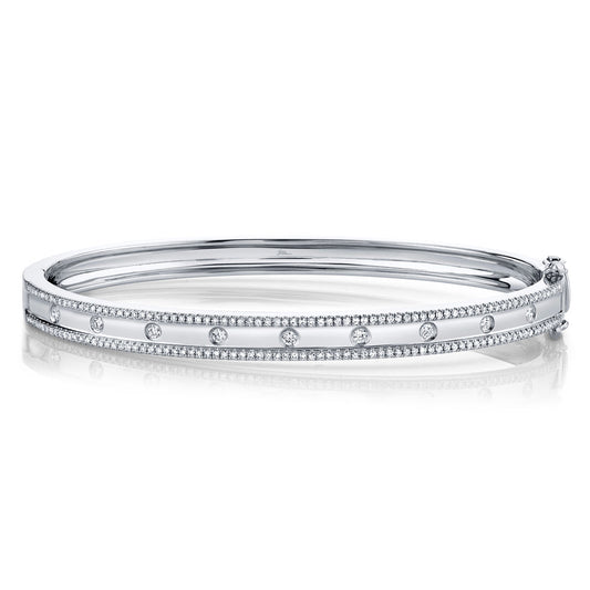 0.62CT 14K W/G DIAMOND BANGLE