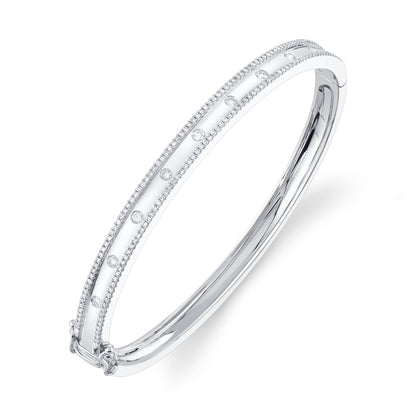 0.62CT 14K W/G DIAMOND BANGLE