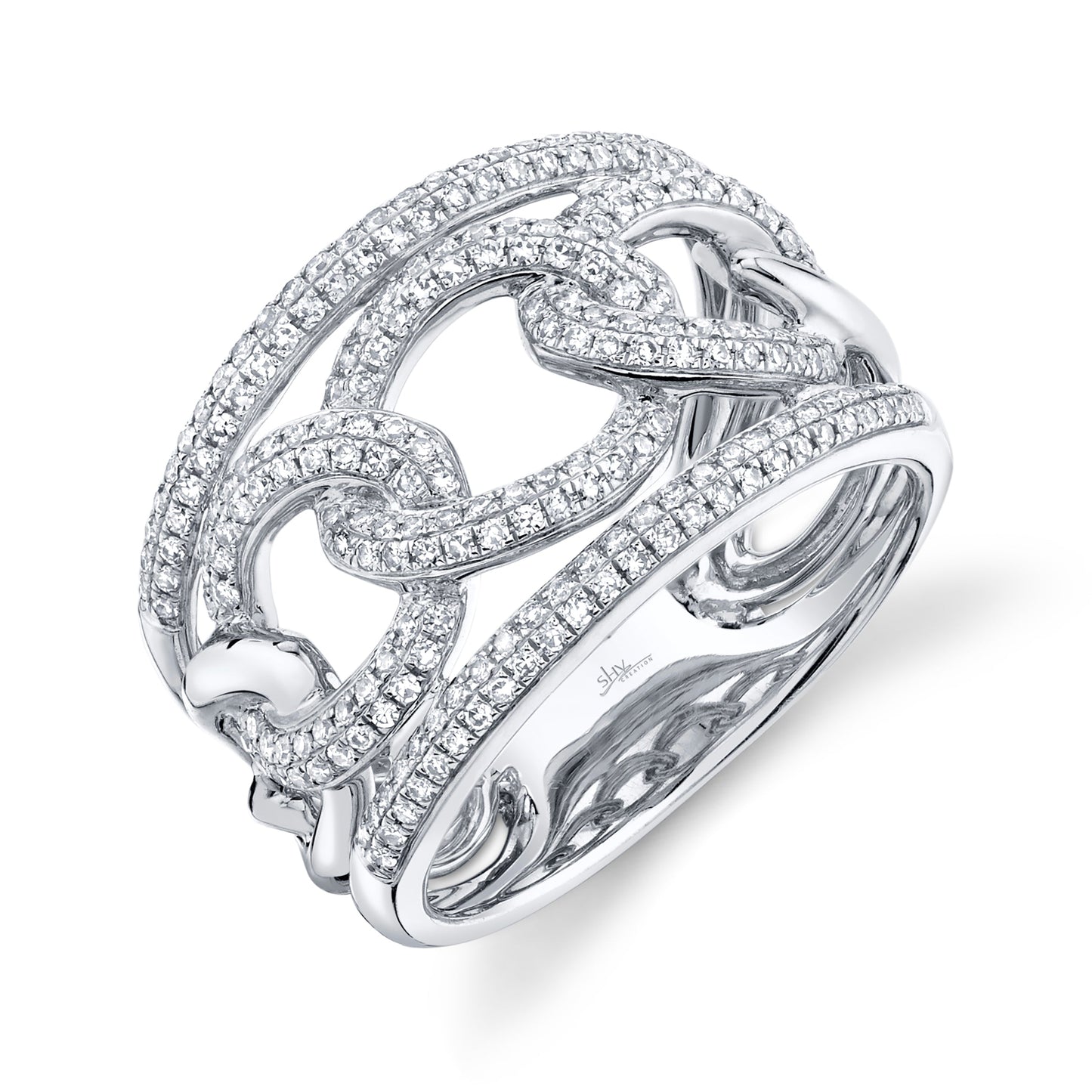 0.61CT 14K W/G DIAMOND LADY'S LINK RING