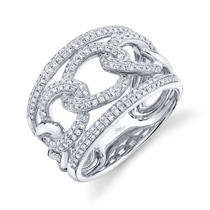 0.61CT 14K W/G DIAMOND LADY'S LINK RING