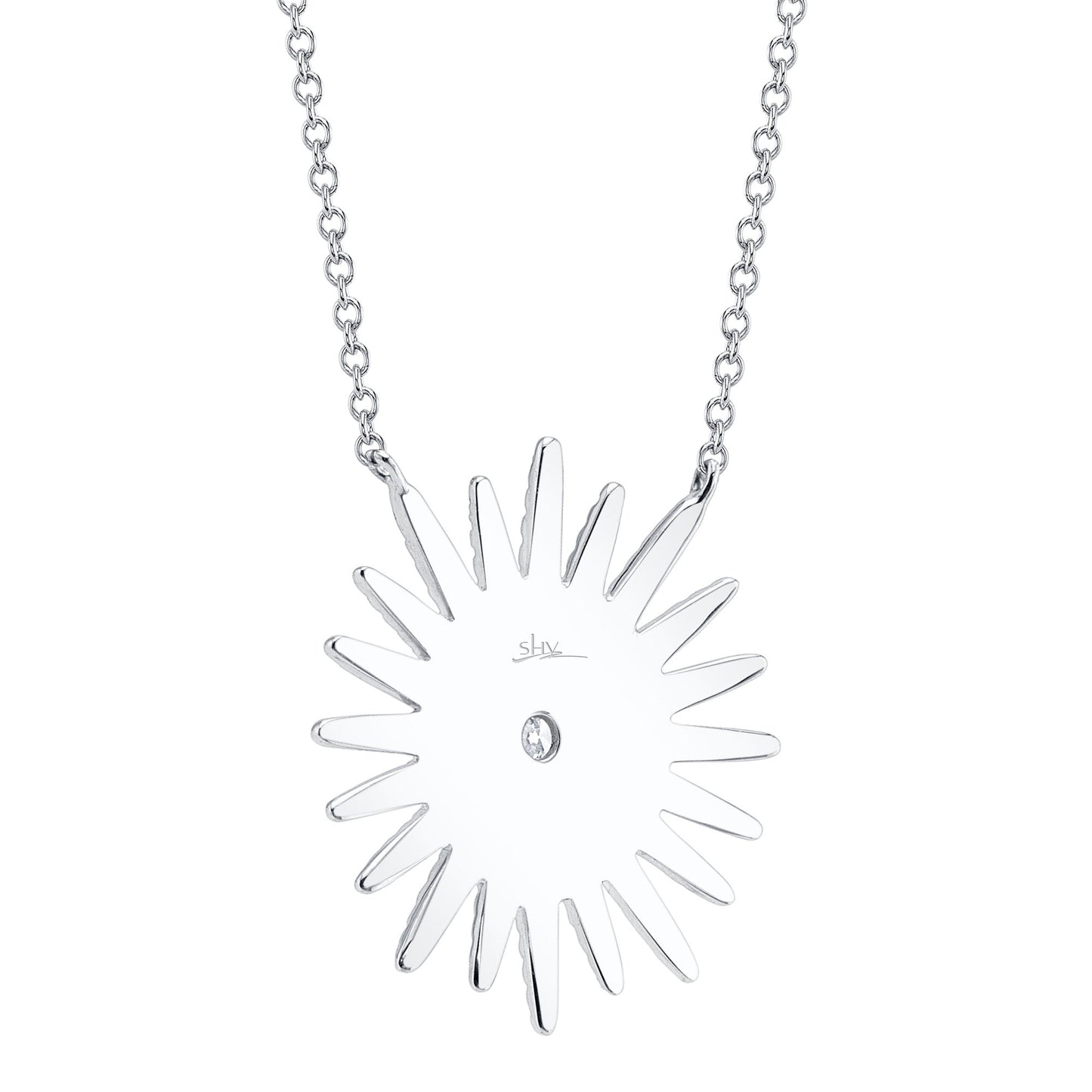 0.43CT 14K W/G DIAMOND STARBURST NECKLACE